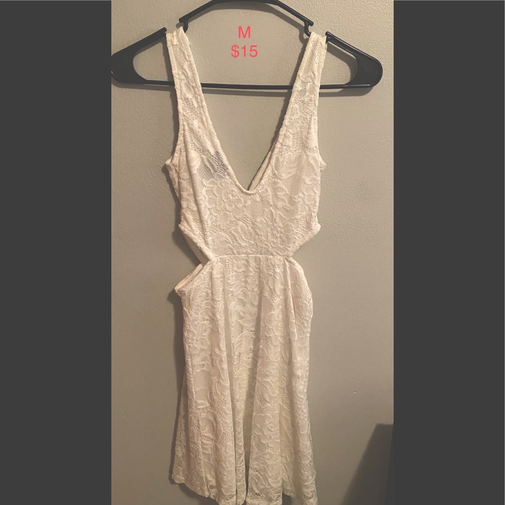 White Lace Dress with side slits